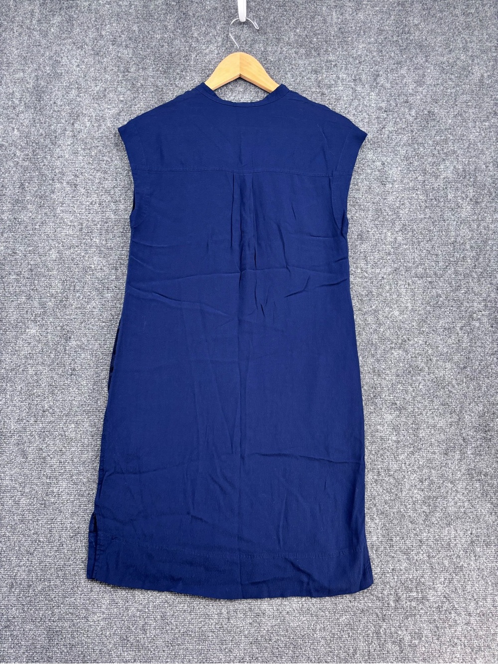 J Crew Blue Minimalist Preppy Easy Tunic Dress Cap Sleeves Women’s XS - Picture 3 of 13